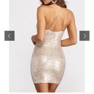 Windsor Sequin Cowl Neck Mini Dress